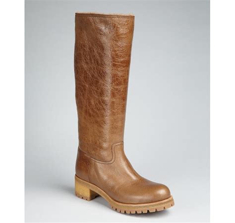 prada sport shearling boots|prada high boots.